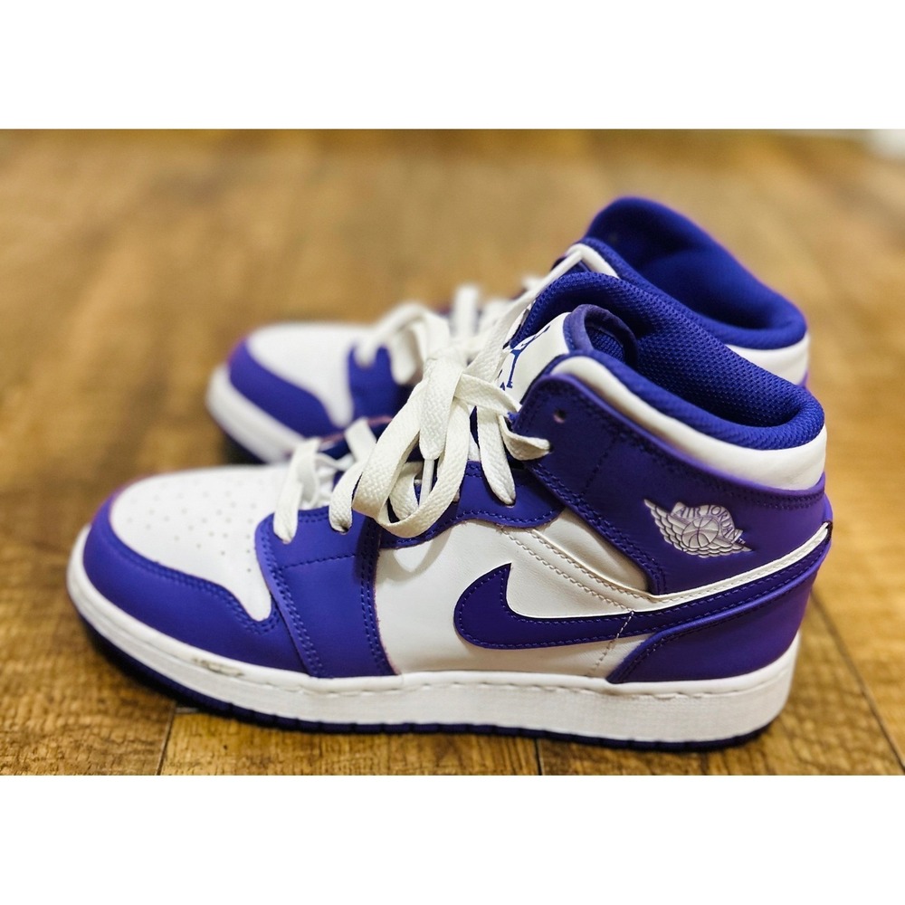 Nike Air Jordan 1 Mid Purple White GS DQ8423-511 Size 6Y - Picture 5 of 7